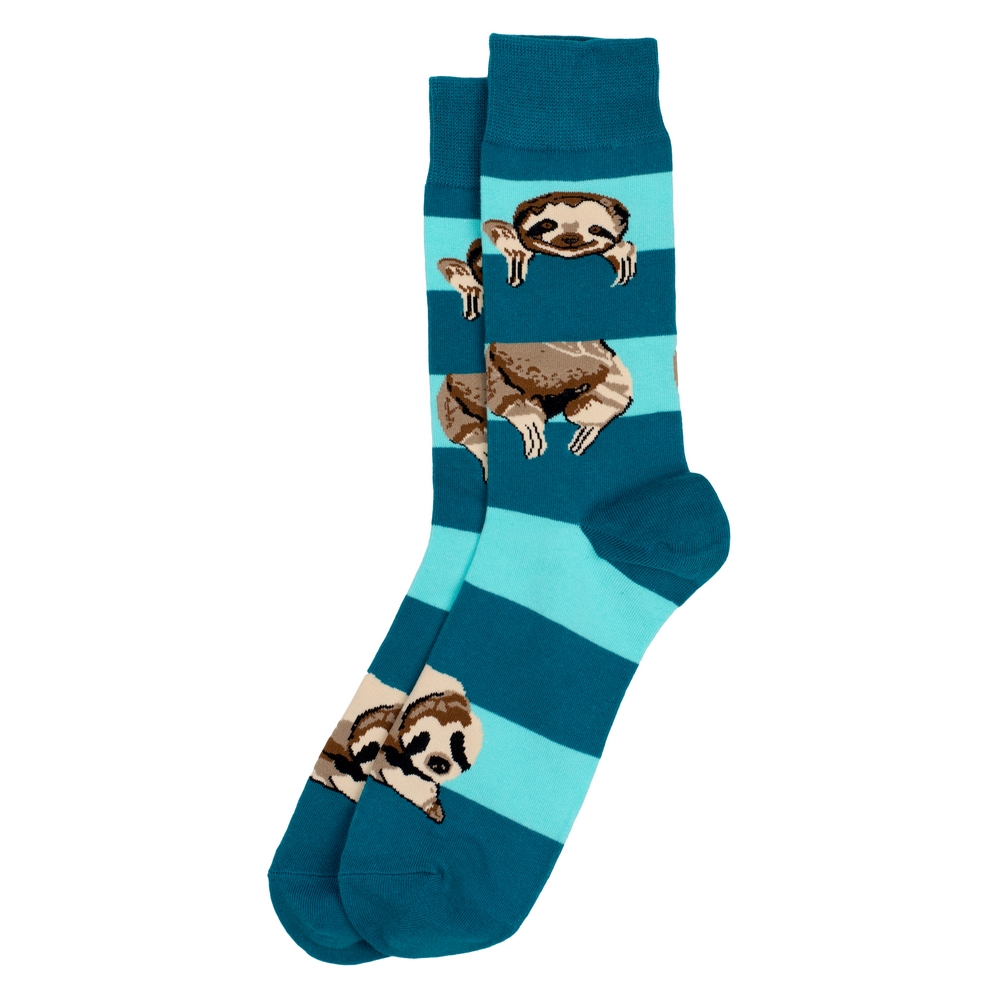 Socks cotton & spandex gents stripe sloth blue