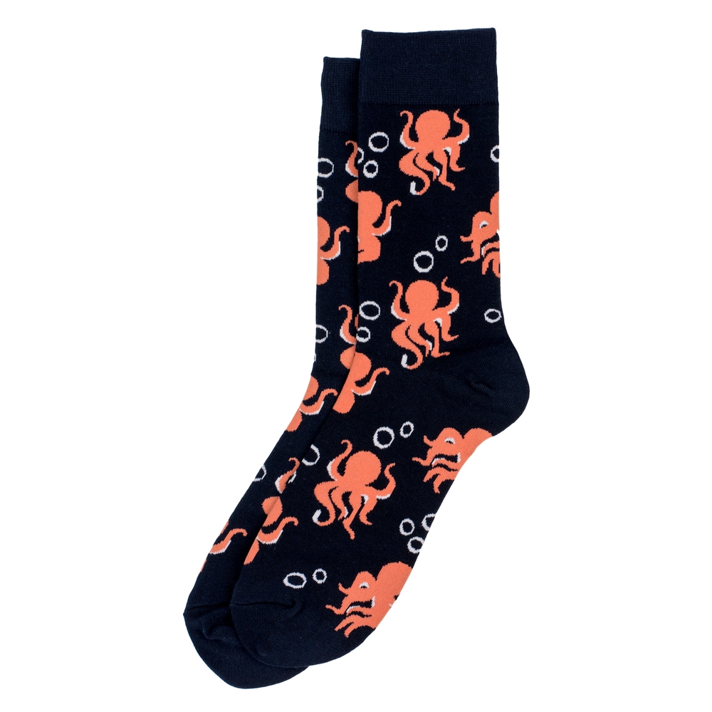 Socks cotton & spandex gents octopuses black