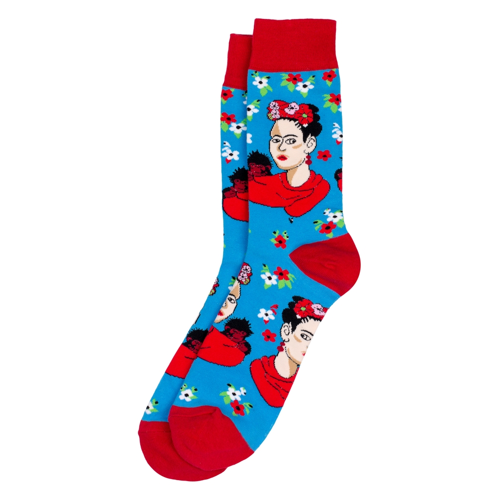 Socks cotton & spandex gents Frida Kahlo blue