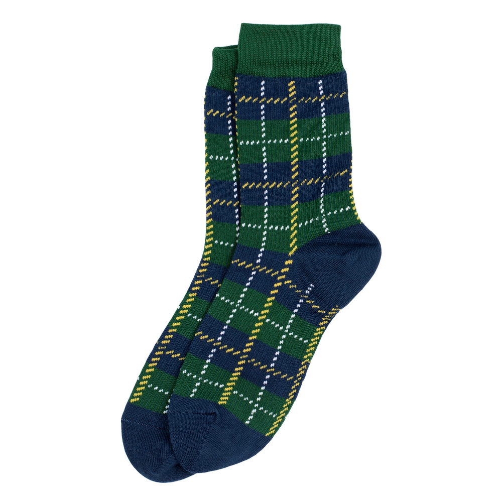 Socks cotton & spandex plaid bottle green