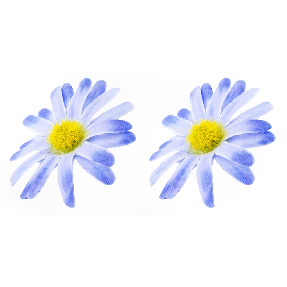 Stud earring fabric daisy cornflower blue