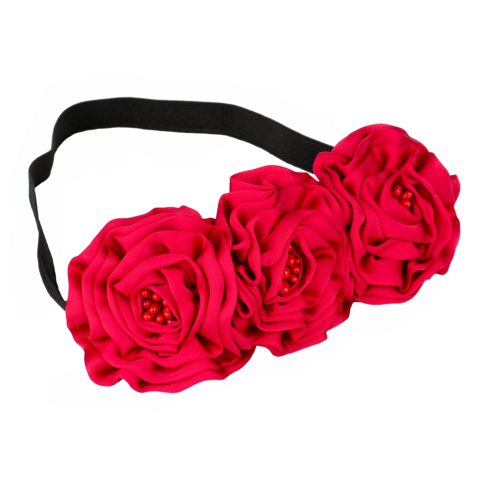 Hairwear triple rose red