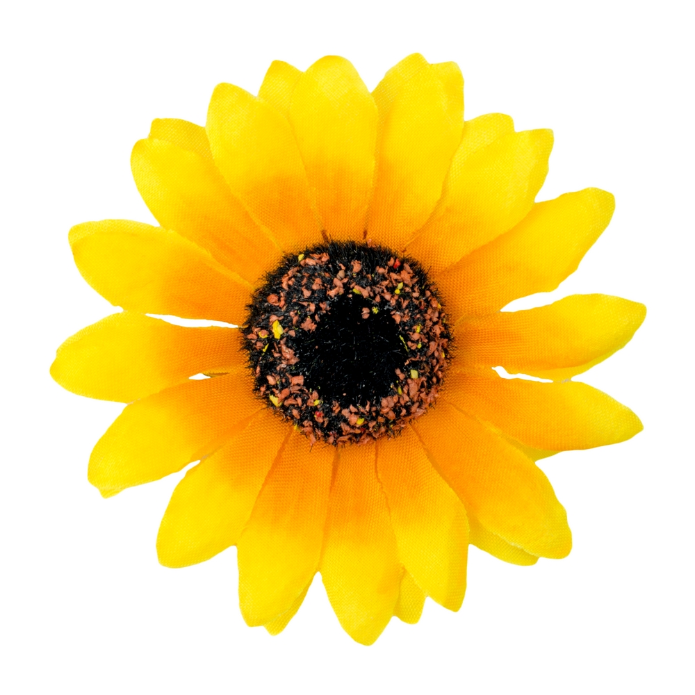 Brooch & hairwear sunflower yellow