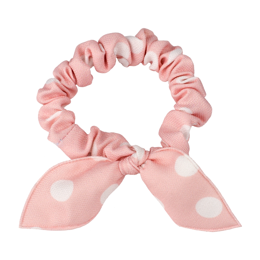 Scrunchie cotton polka dot pink
