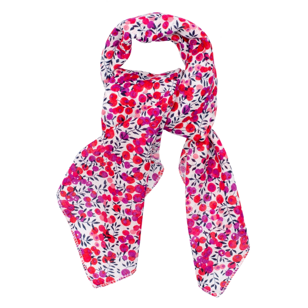 Scarf cotton kerchief berry red