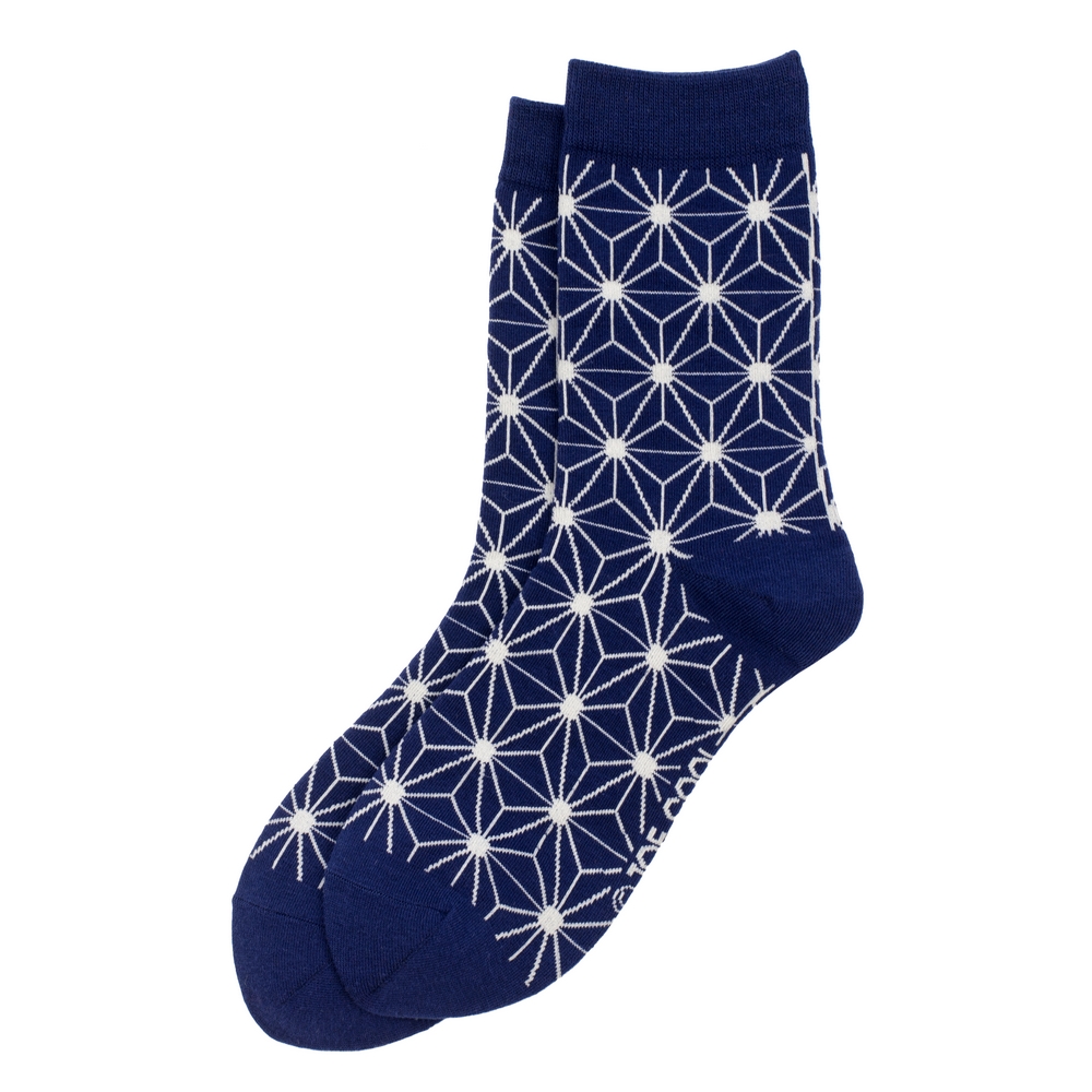 Socks cotton & spandex Japanese star illusion blue
