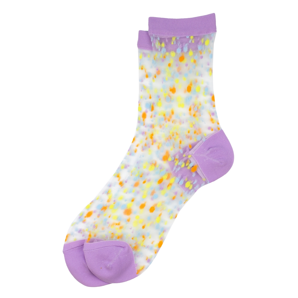 Socks sheer sweet speckle lilac purple