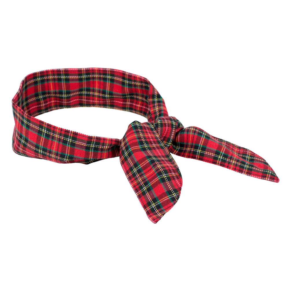 Hairwear cotton tartan tie red