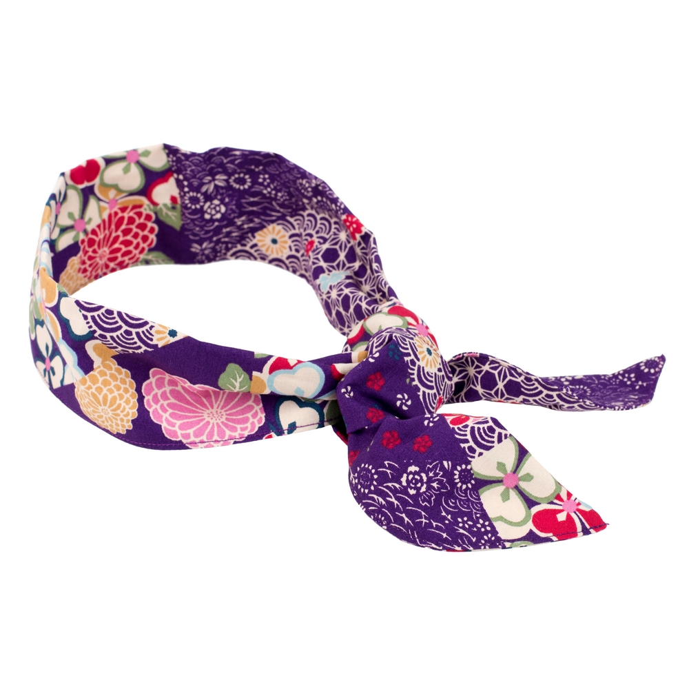 Hairwear cotton kimono print purple