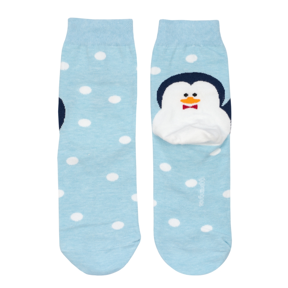 Socks cotton & spandex lovable penguin blue