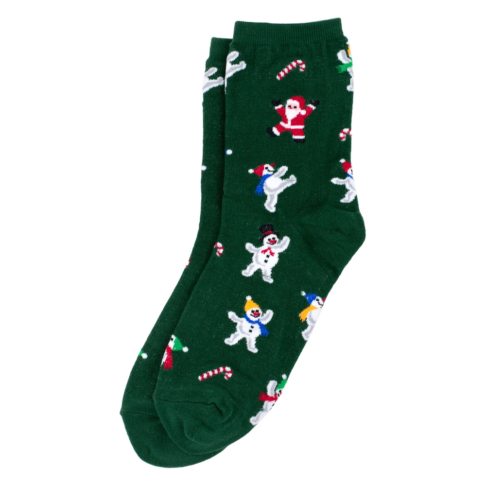Socks cotton & spandex christmas party green
