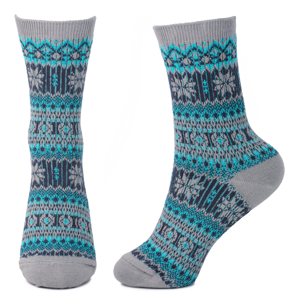 Socks cotton jacquard snowflake blue - Image 2