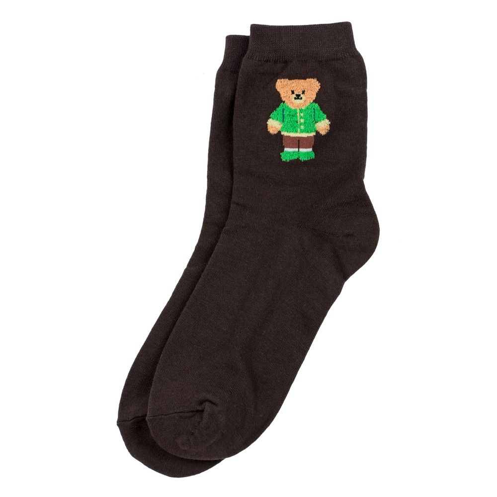 Socks cotton & spandex barney bear brown