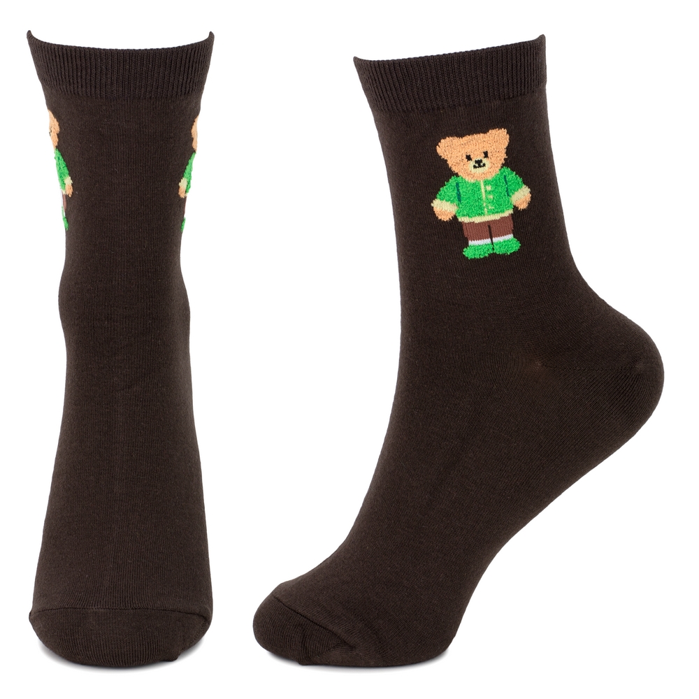 Socks cotton & spandex barney bear brown - Image 2