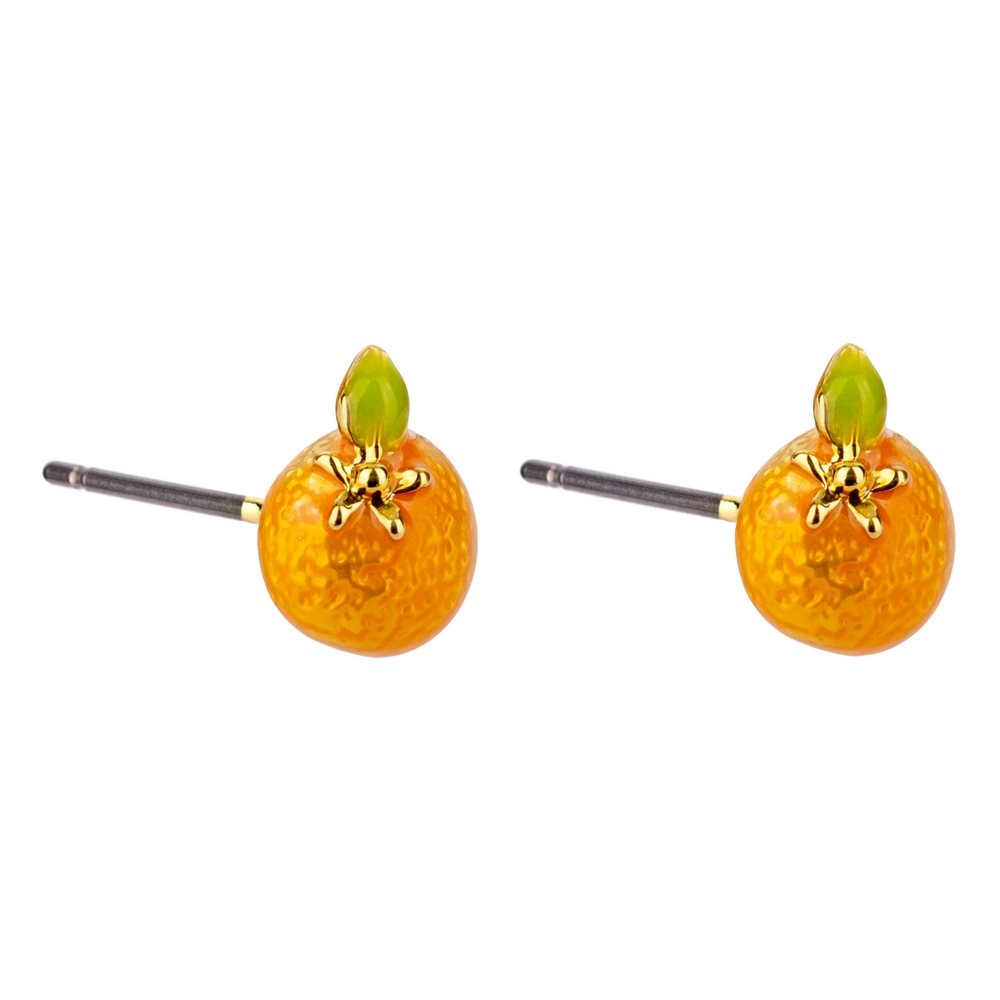 Stud earring enamel mini orange