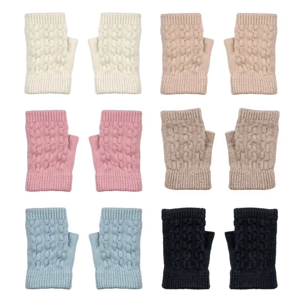 Gloves acrylic cable knit fingerless