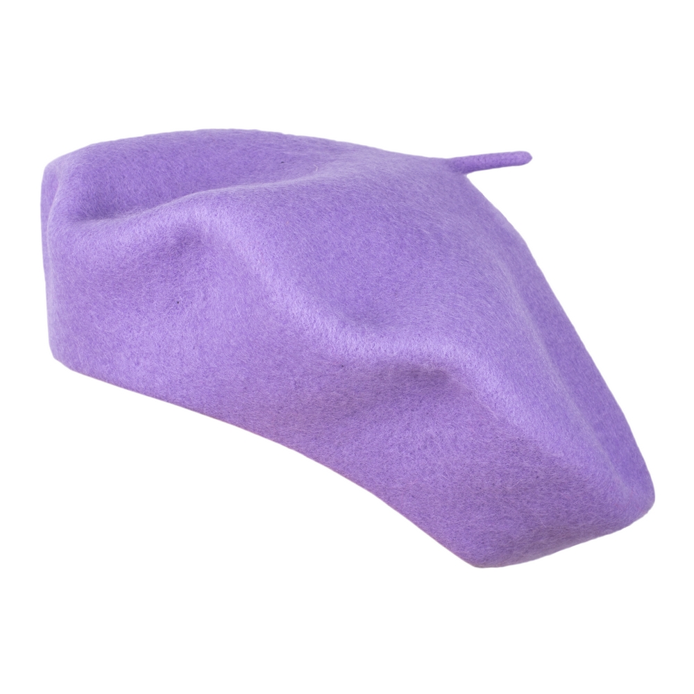 Hat wool beret lilac