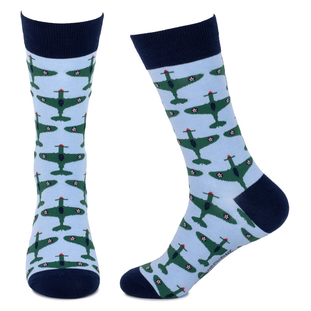Socks cotton & spandex gents Curtiss P-40 Warhawk blue - Image 2