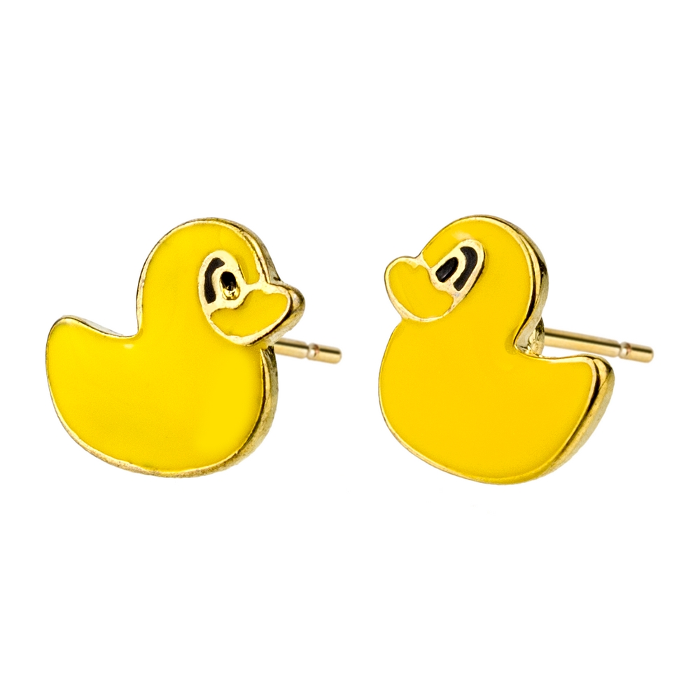 Stud earring duck yellow