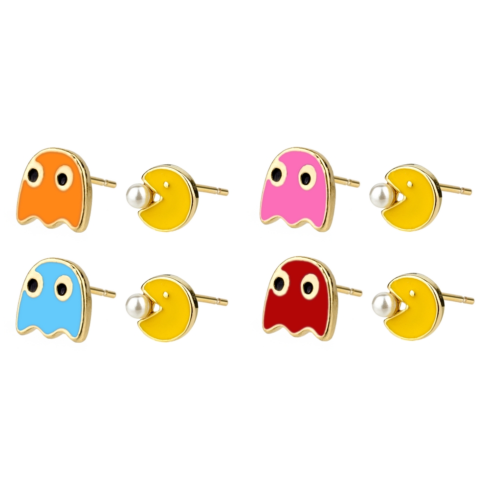 Stud earring arcade ghost assorted colours