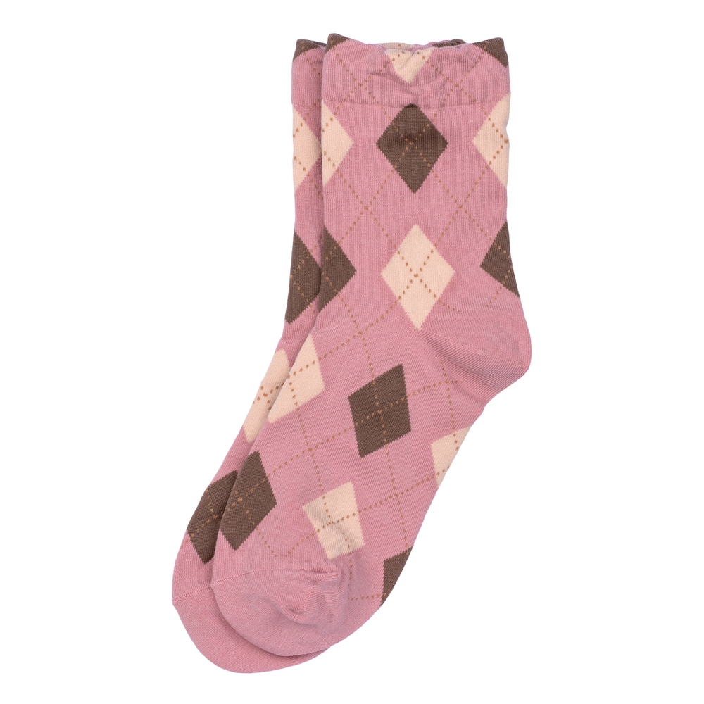Socks cotton & spandex modern argyle pink