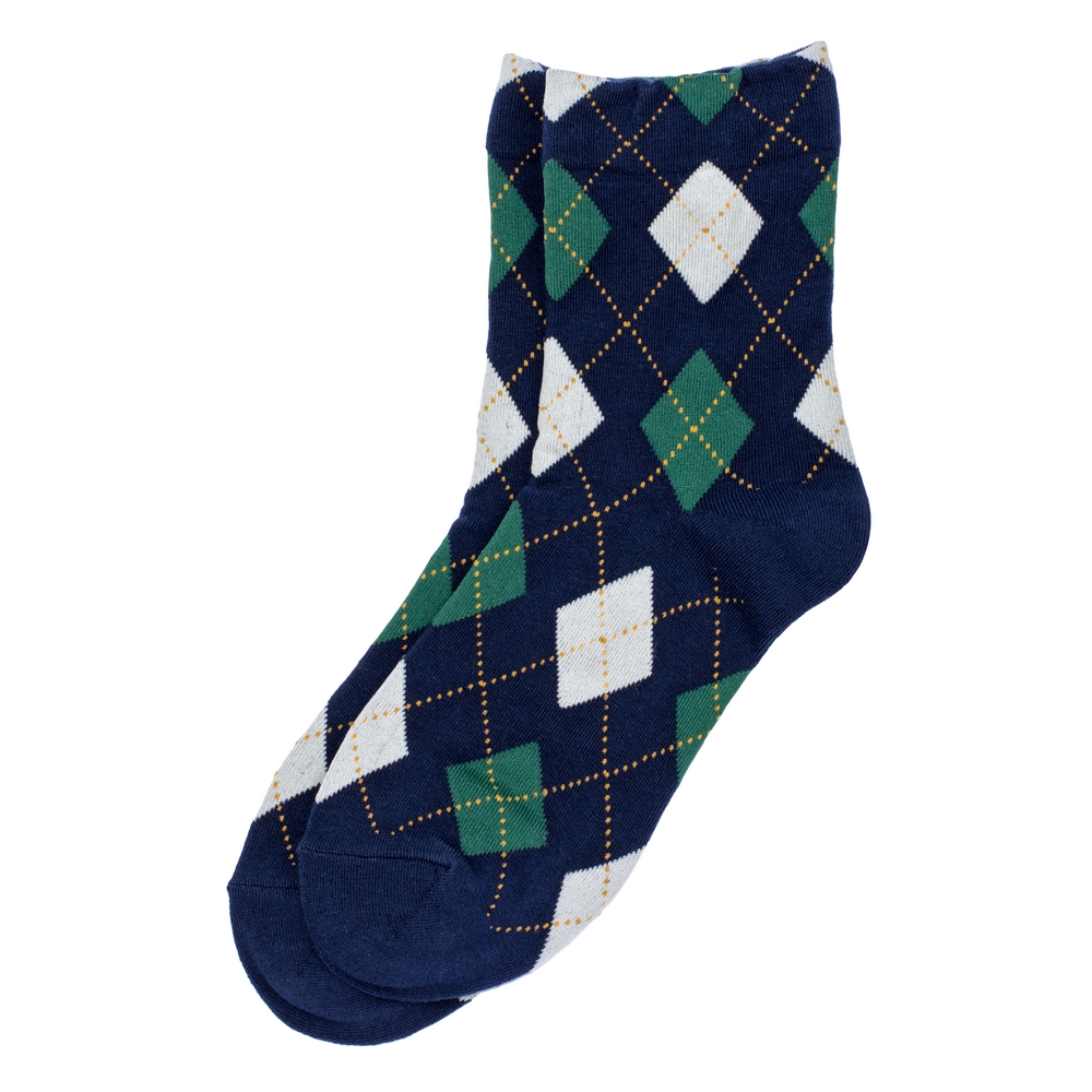 Socks cotton & spandex modern argyle blue multicoloured