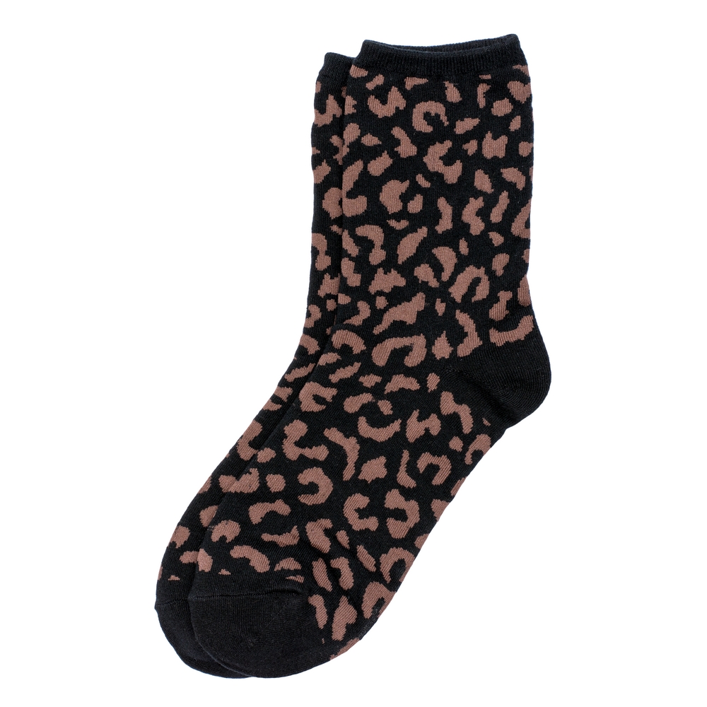 Socks cotton & spandex trendy leopard black