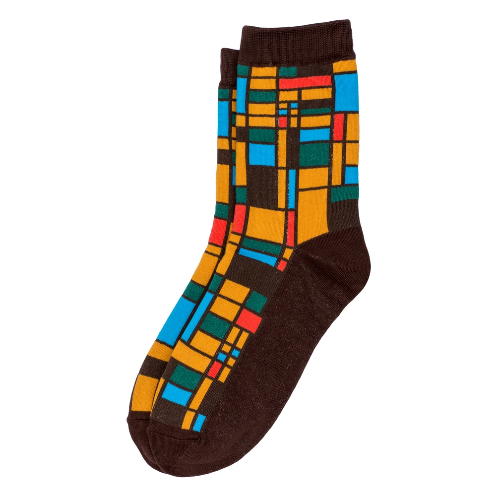 Socks cotton & spandex mondri stain glass brown