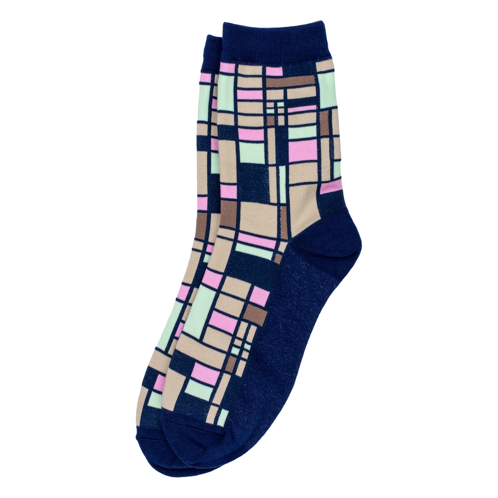 Socks cotton & spandex mondri stain glass navy blue