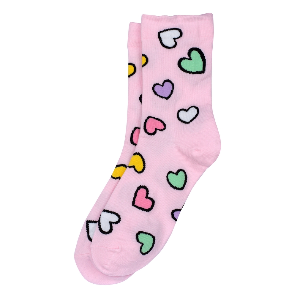 Socks cotton & spandex light hearted pink