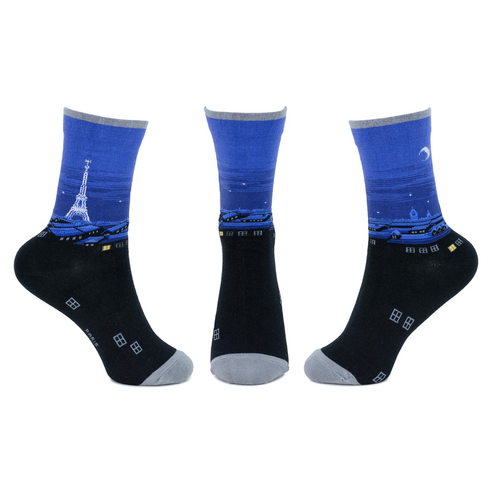 Socks cotton & spandex in Paris black - Image 2