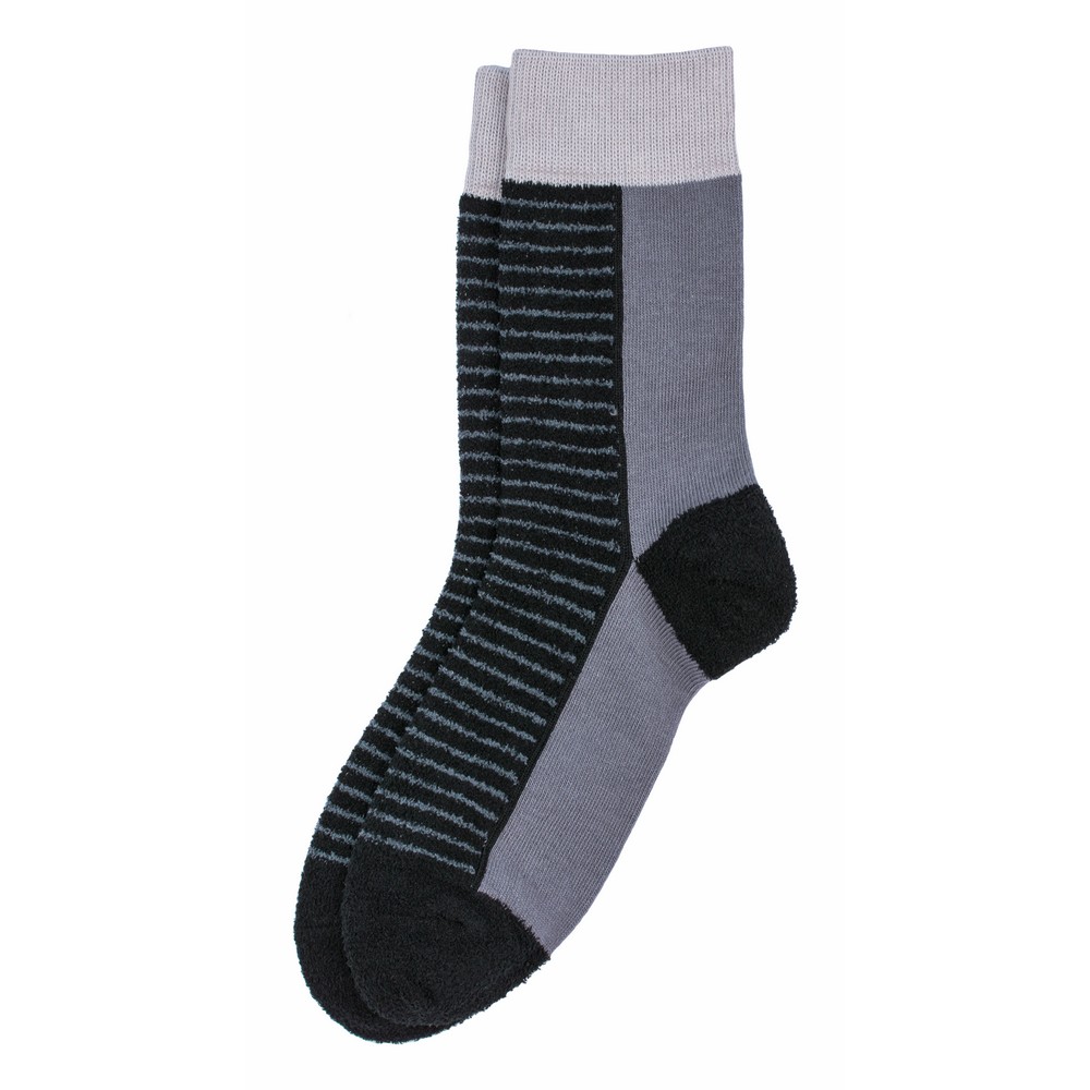 Socks cotton & spandex fine stripe black & grey
