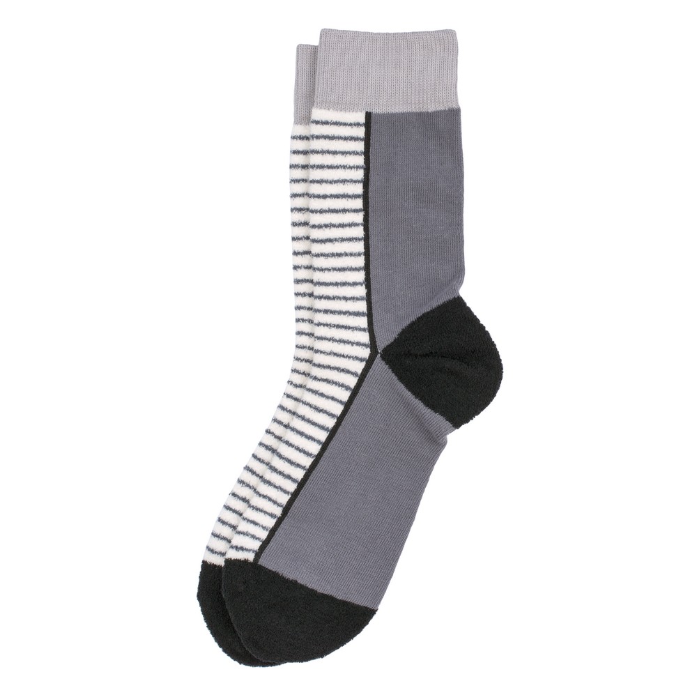 Socks cotton & spandex fine stripe black & grey