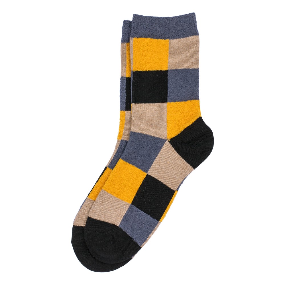 Socks cotton & spandex optic square black toes