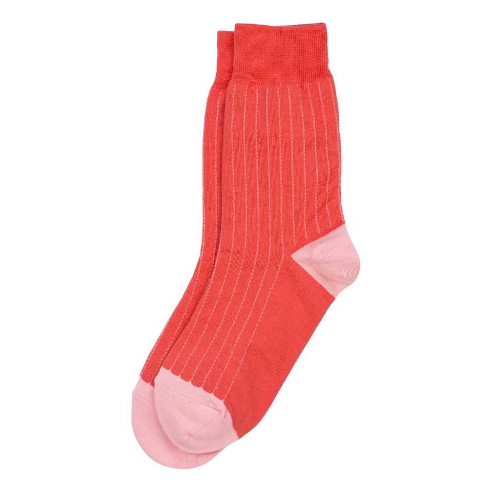 Socks cotton & spandex ribbed red