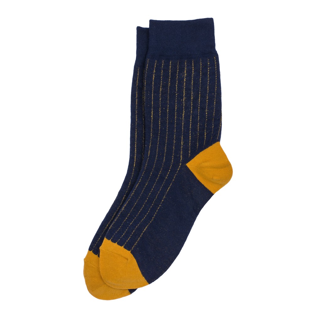 Socks cotton & spandex ribbed navy blue