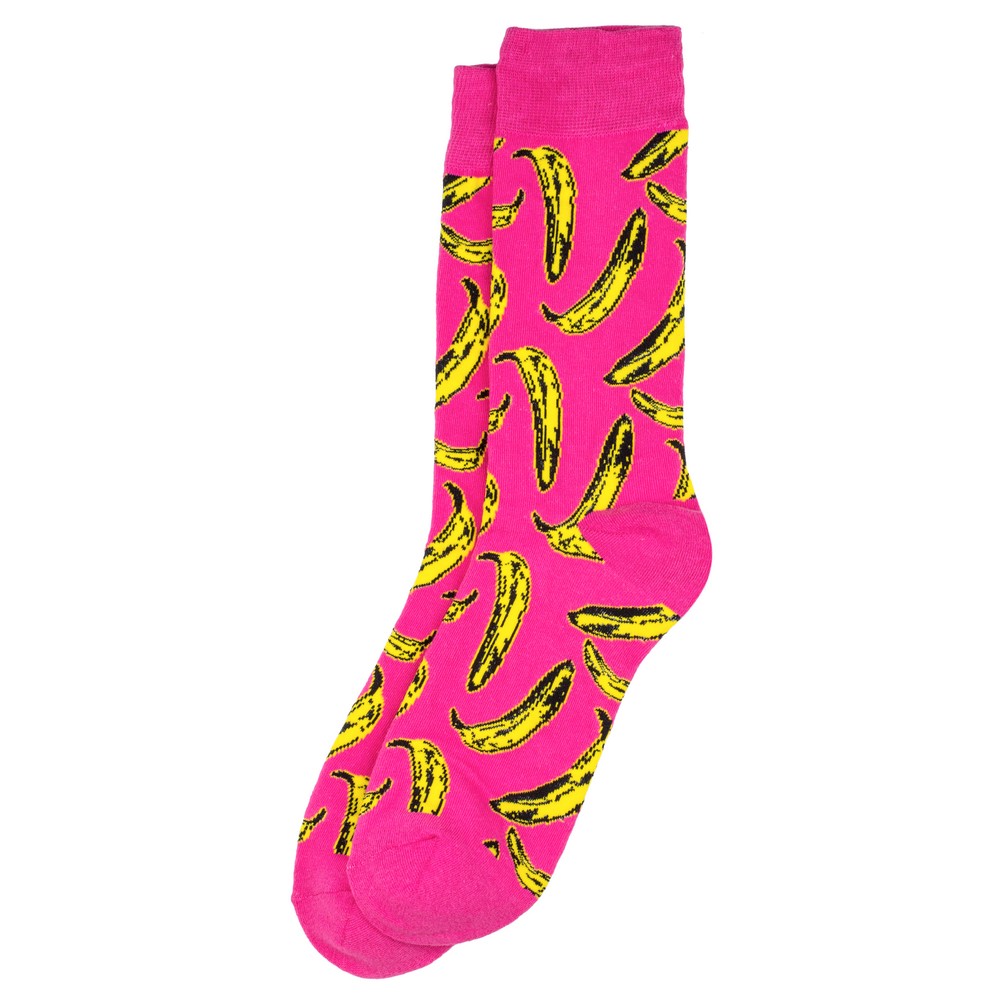 Socks cotton & spandex gents inspired by Andy Warhol - Bananas pink