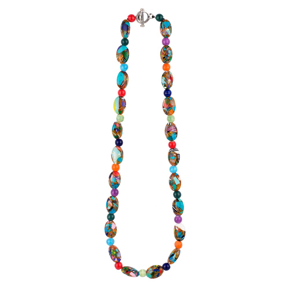 Necklace glass bold mosaico colori multicoloured