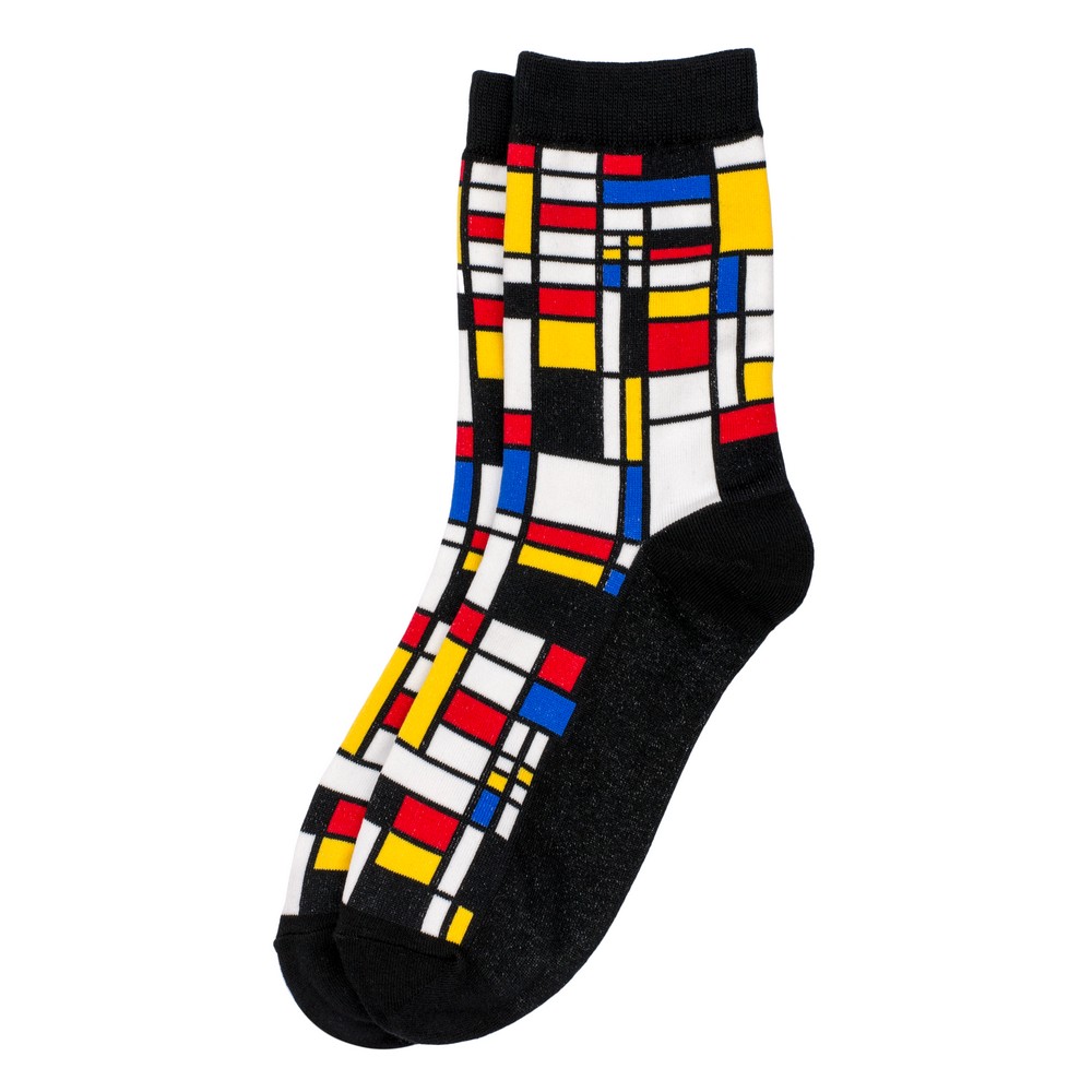 Socks cotton gents inspired by mondri stain glass black