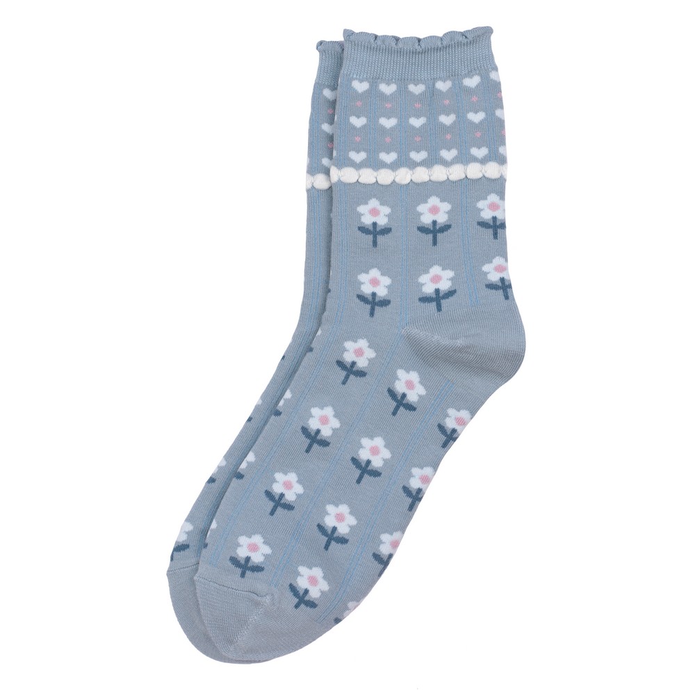 Socks cotton & spandex fields of love light blue