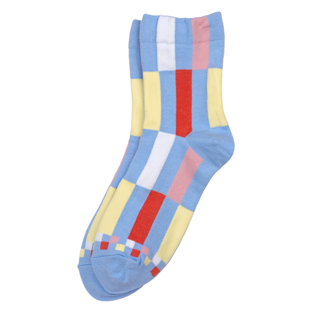 Socks cotton & spandex colour block blue