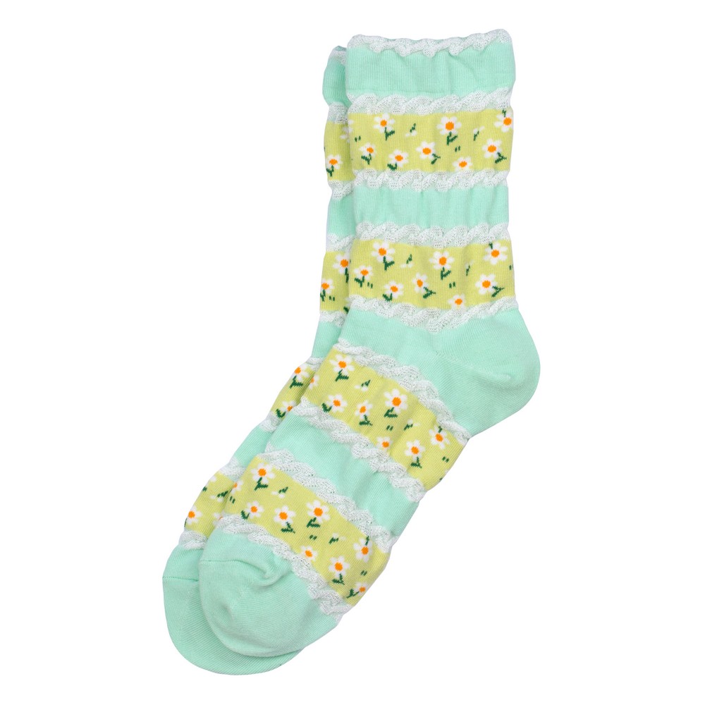 Socks cotton & spandex joys of spring blue & green