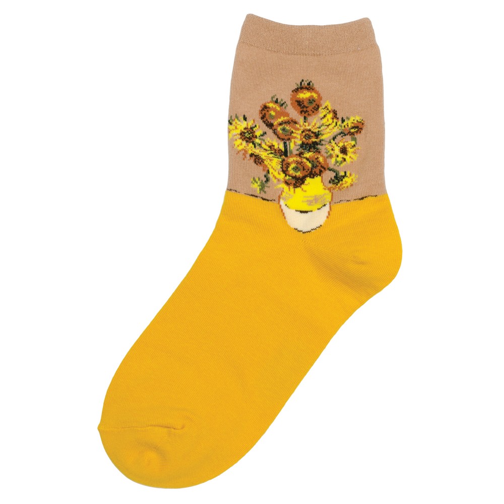 Socks cotton & spandex gents inspired by Van Gogh Sunflowers yellow