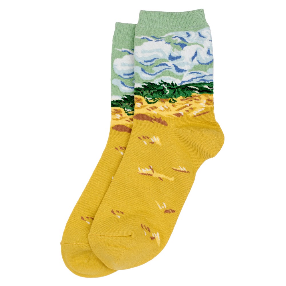 Socks cotton & spandex gents inspired by Van Gogh Wheat Fields yellow
