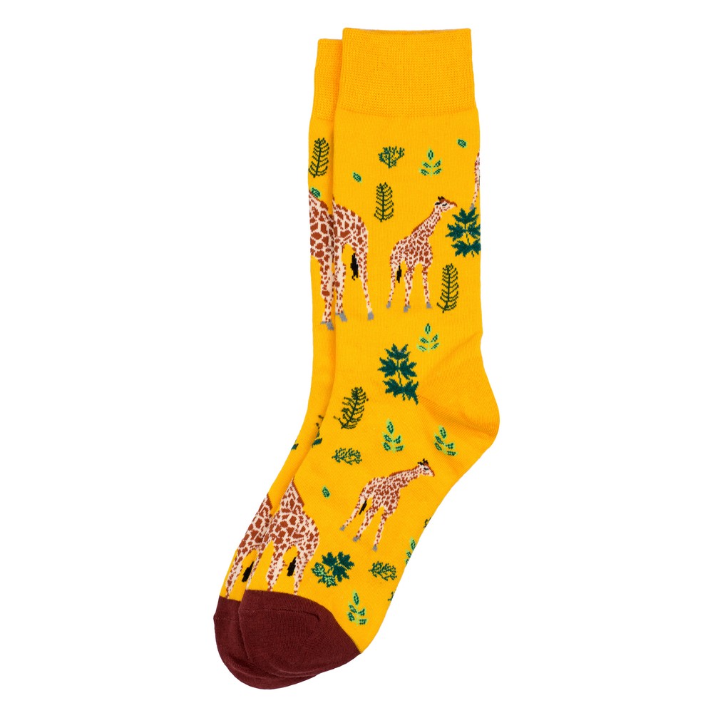 Socks cotton & spandex savannah giraffe yellow