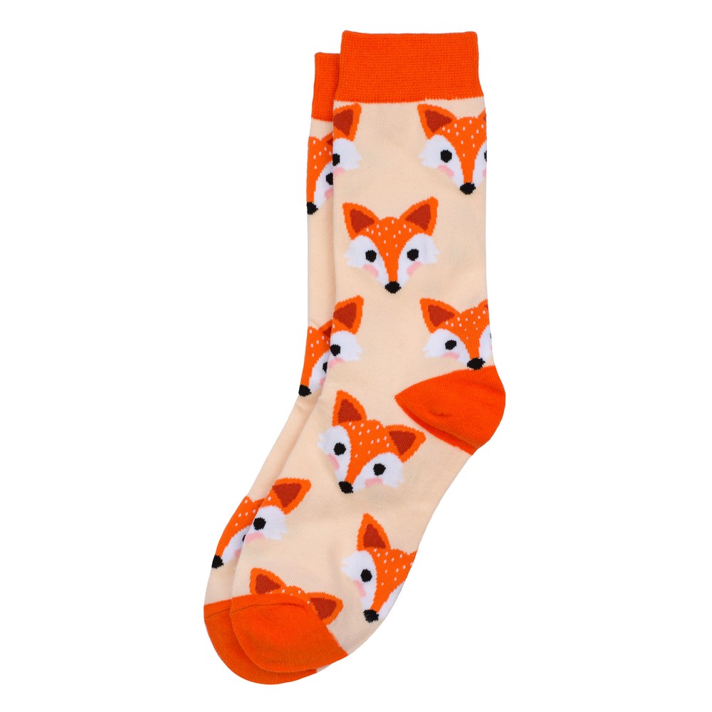 Socks cotton & spandex fox head orange