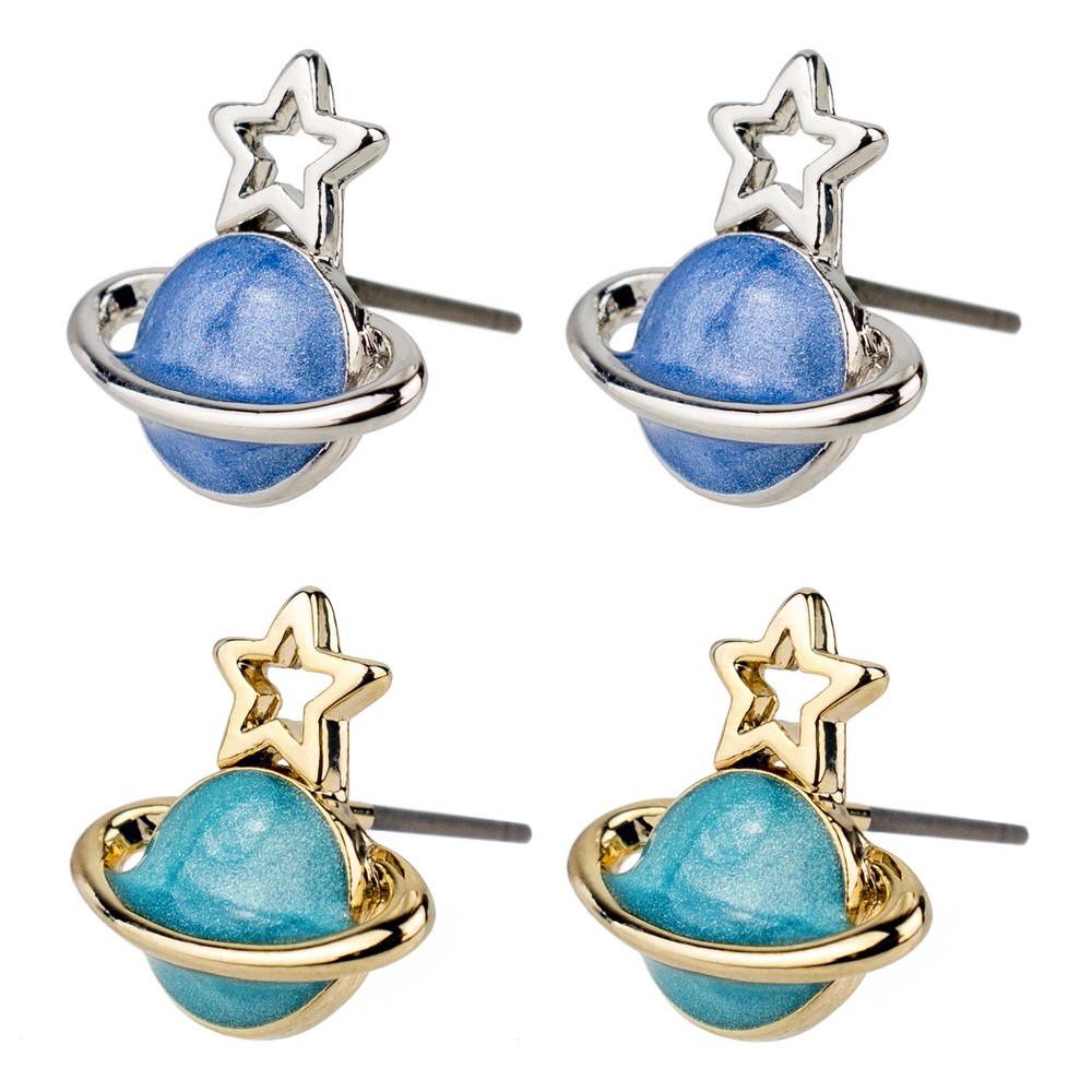 Stud earring saturn star assorted colours