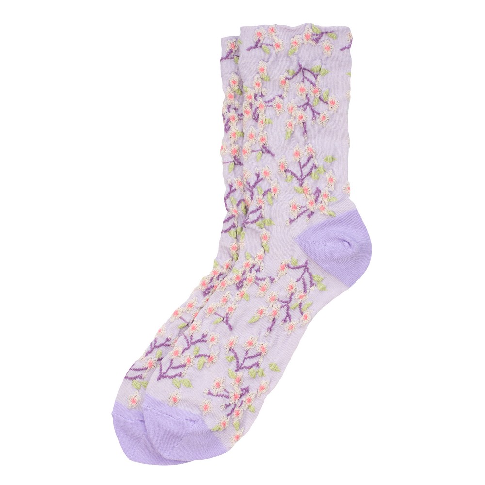 Socks cotton & spandex spring bloom lilac purple