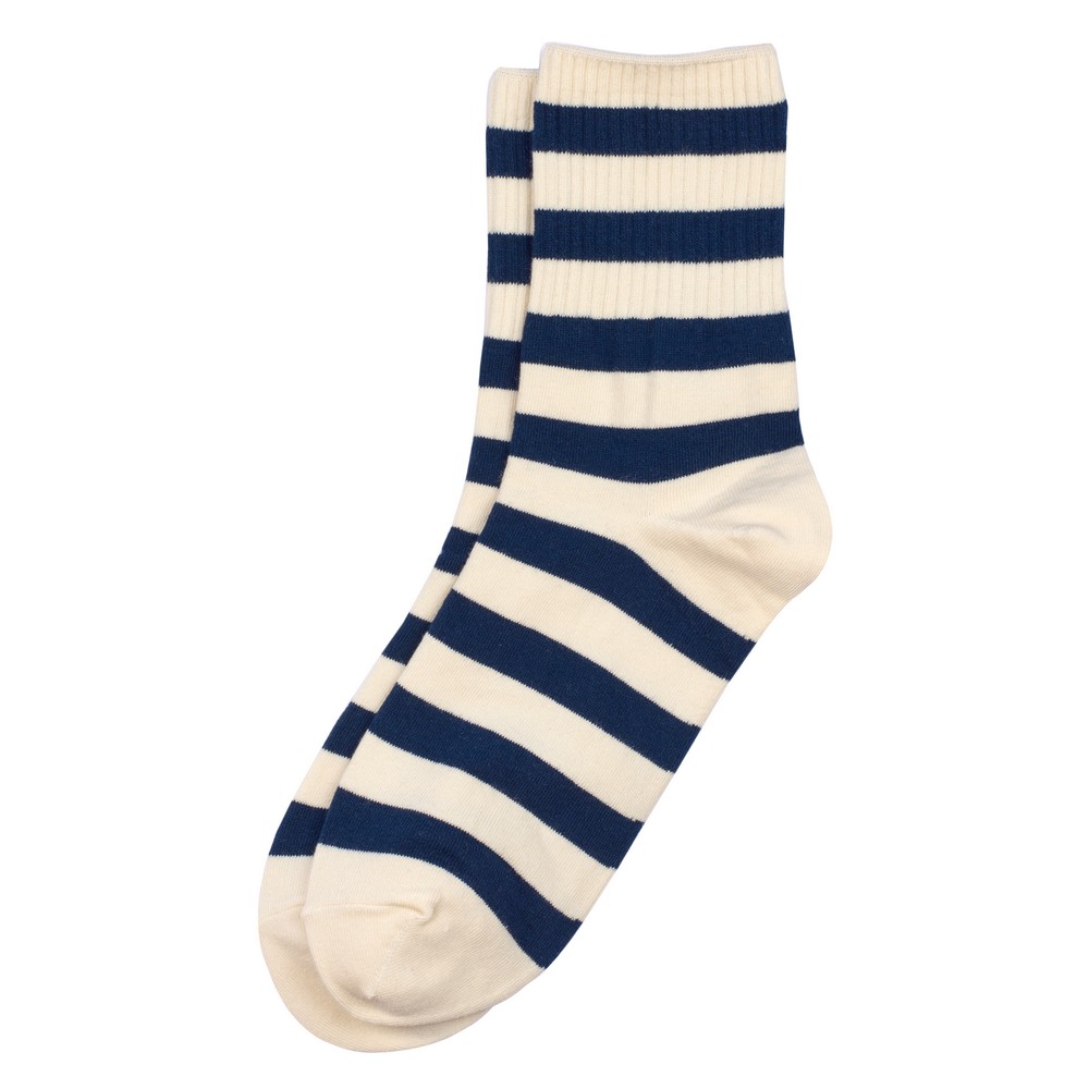 Socks cotton & spandex standard stripe navy