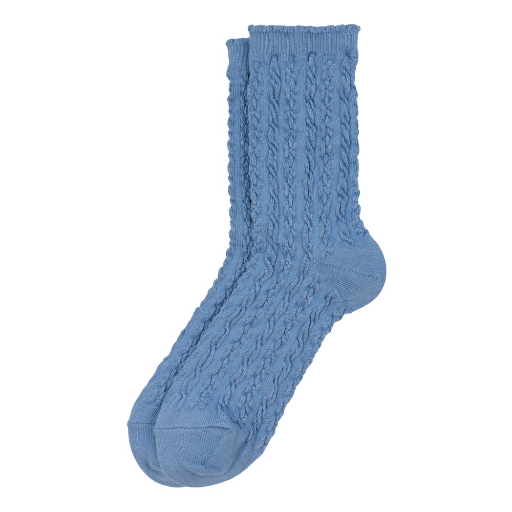 Socks cotton & spandex french twist cornflower blue